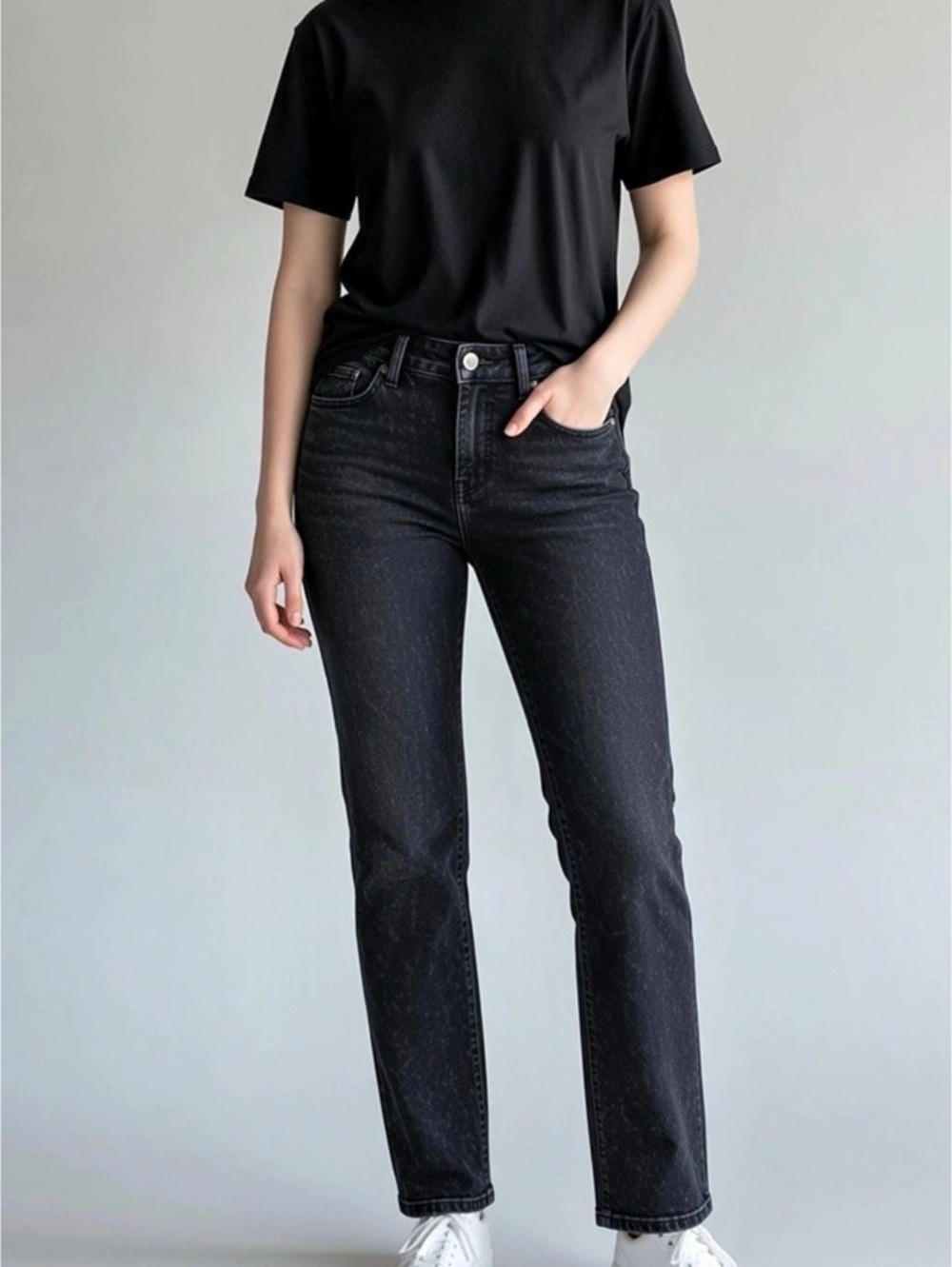 Liverpool The Straight Leg Jeans Black Waist 29 Size 8